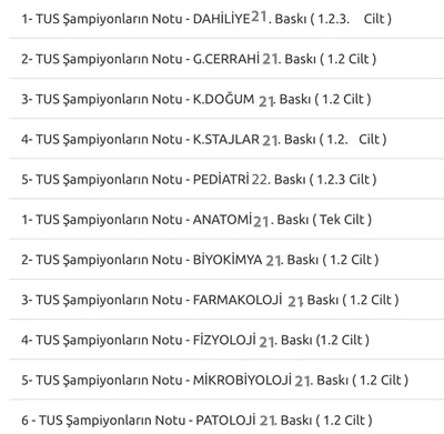 Tus Şampiyonlar Notu